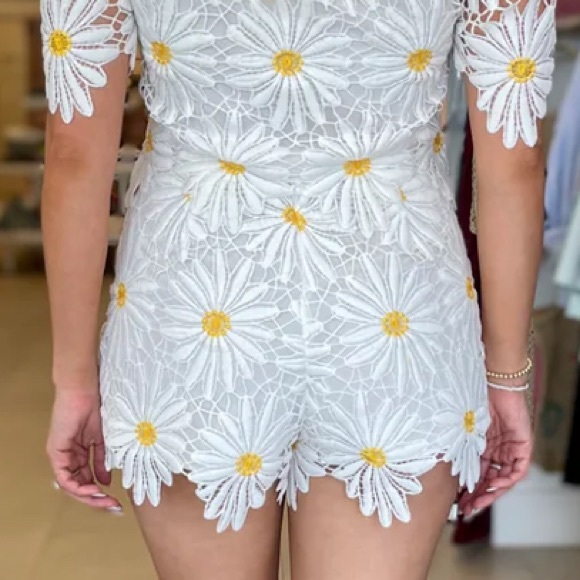 New Saylor x Free People Daisy Morgana M 8/10 Textured Floral Lace High Waist - Picture 4 of 11